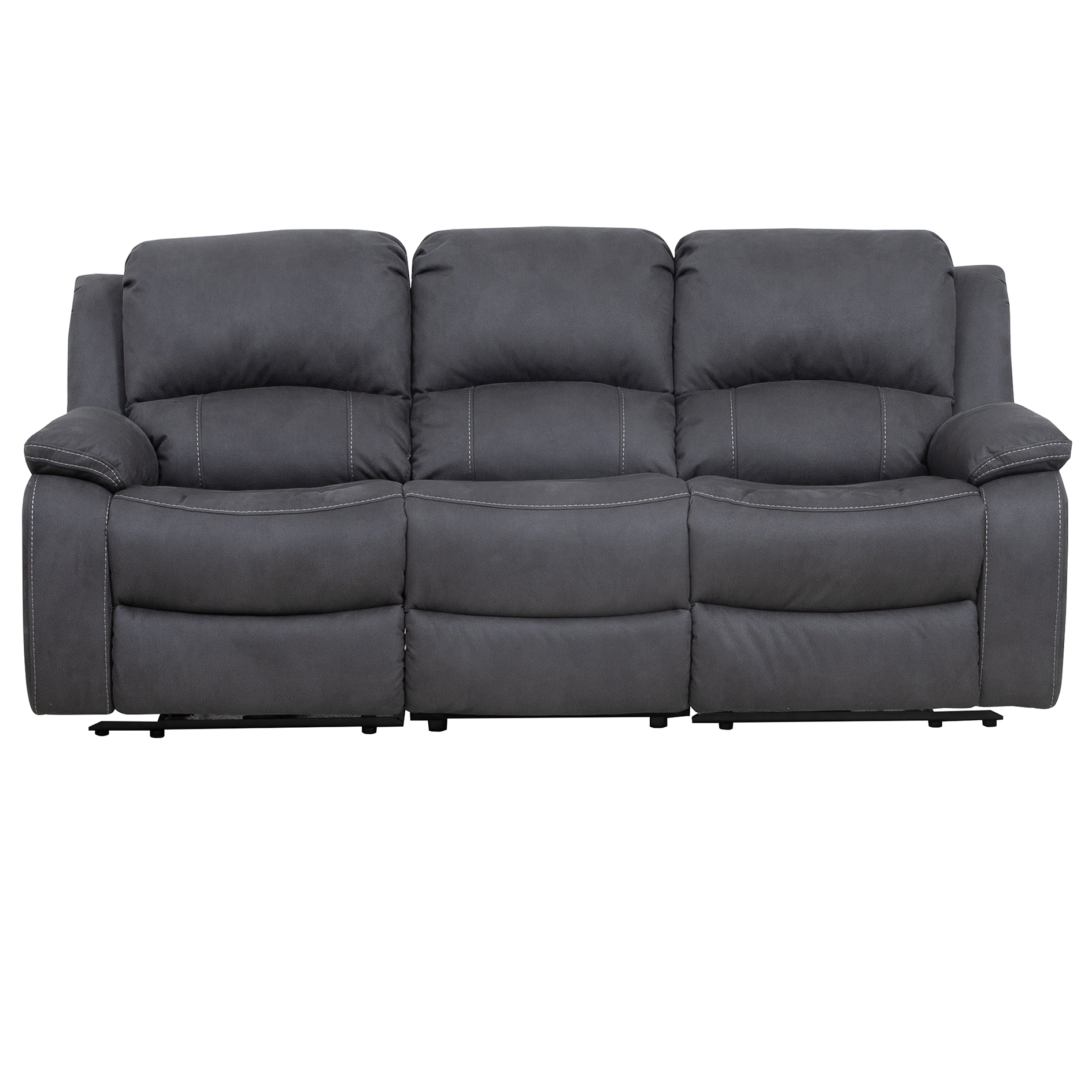 3-Sitzer-Sofa - anthrazit - Microfaser - mit Relaxfunktion