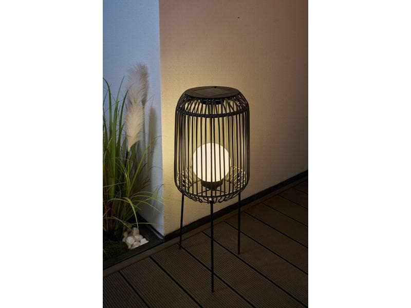Pauleen Stehleuchte Solar Sunshine Coziness, Schwarz / Grau Solarbetriebene Deko-Leuchte