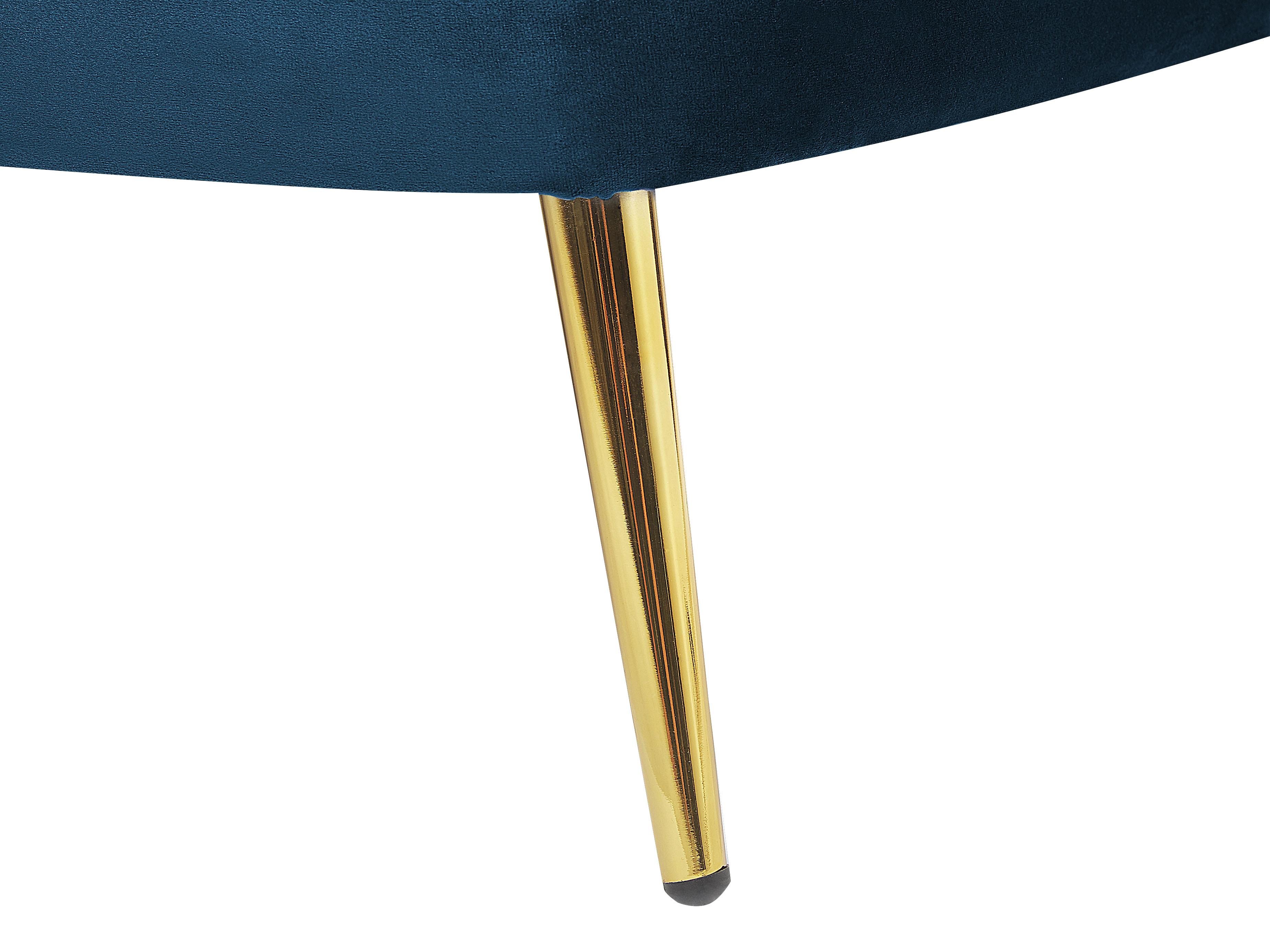 Linkszijdige chaise longue ALLIER Fluweel Marineblauw