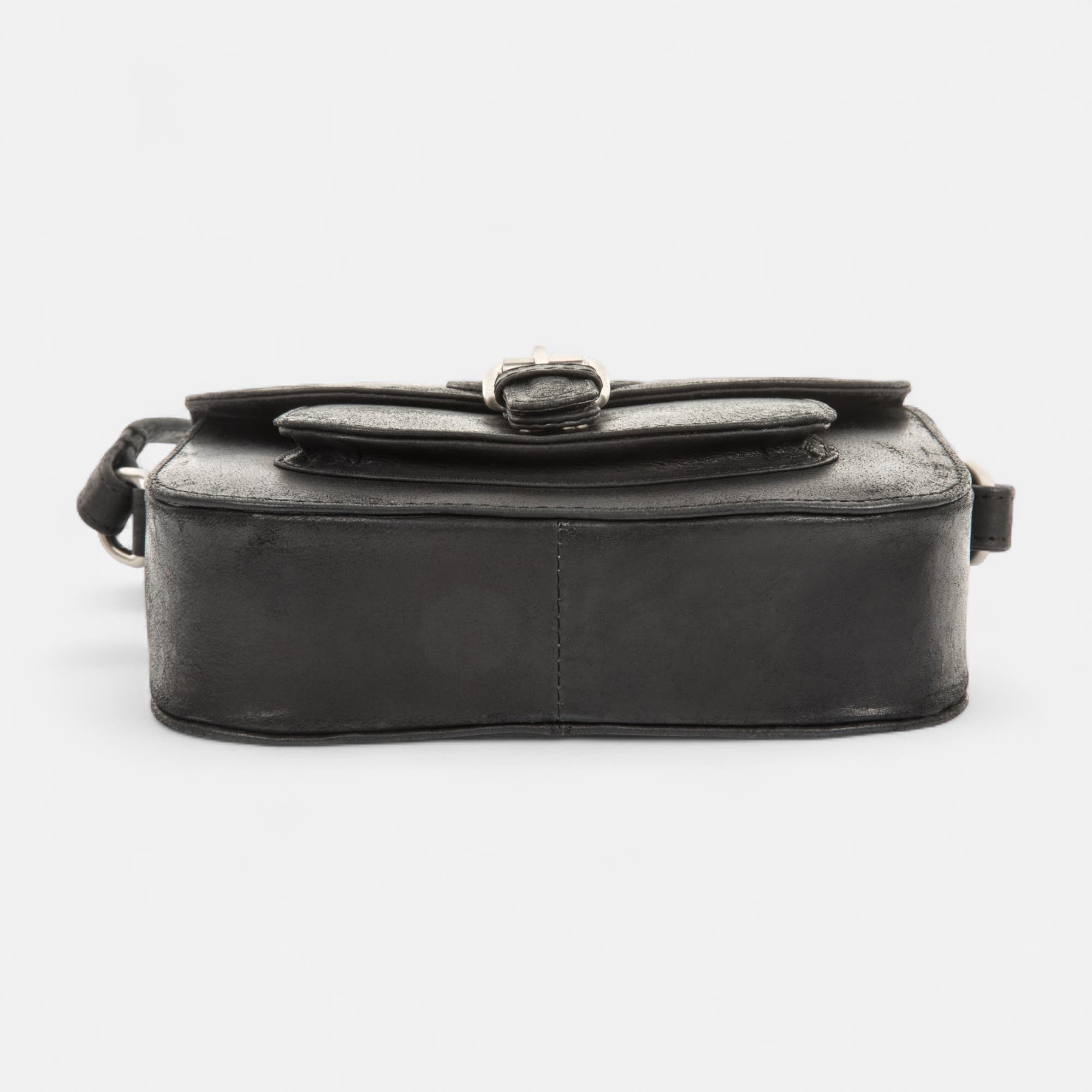 Sac bandoulière en cuir noir