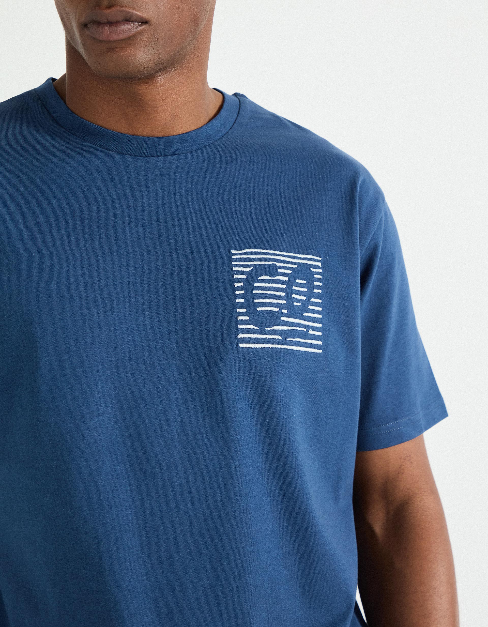 T-shirt Print, Homem, Azul Escuro