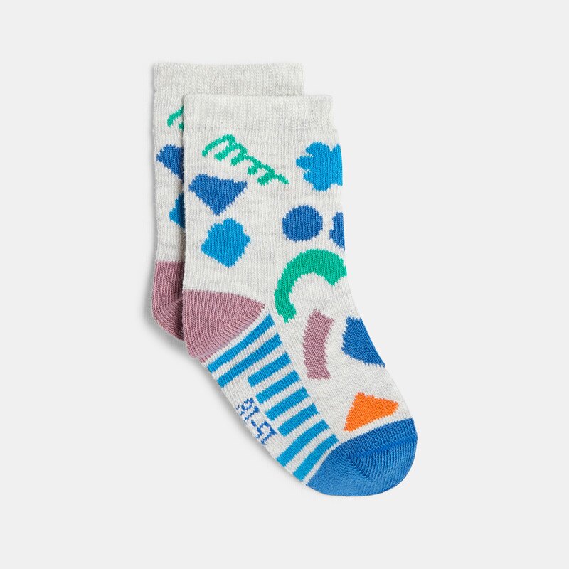 Chaussettes bébé motifs inspiration terrazo grises Catimini Gris ou noir