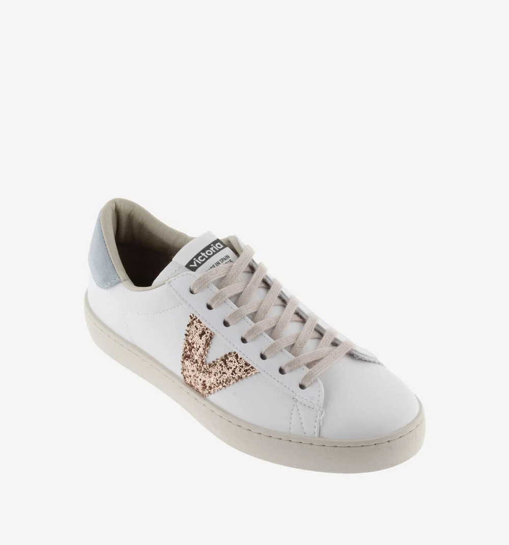 BERLÍN EFFET CUIR & GLITTER Baskets cuir et glitter pour femme JADE