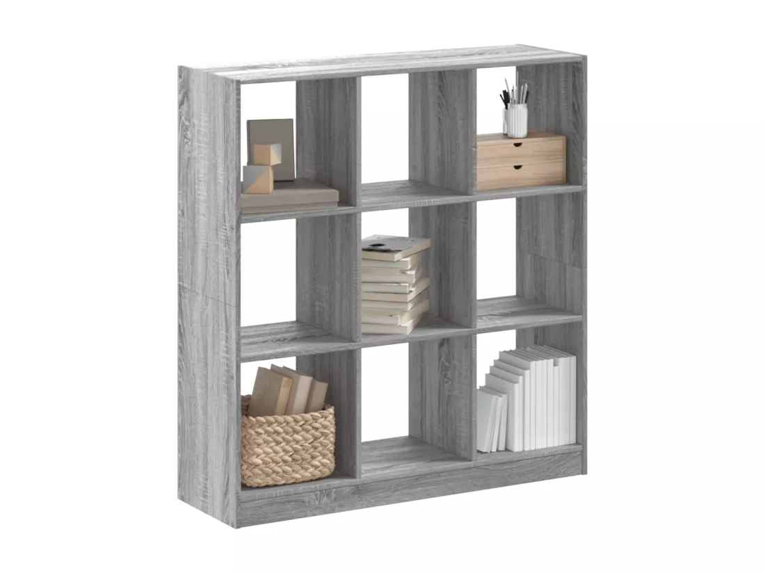 Bibliothèque sonoma gris 102x32x108 cm bois d'ingénierie
