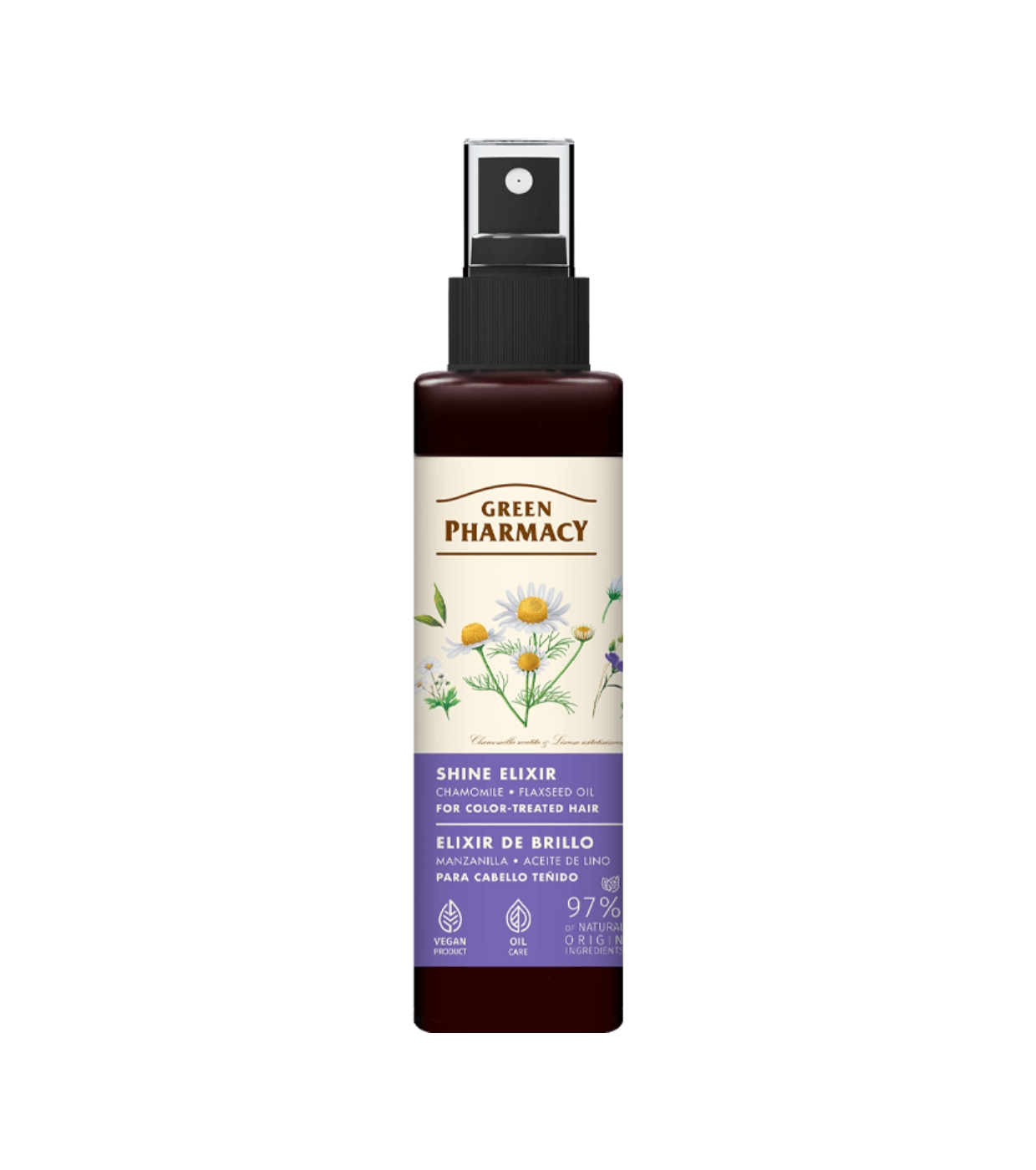 Green Pharmacy - Elixir capilar para brilho - Camomila + Óleo de linhaça
