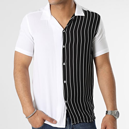 Chemise Manches Courtes Blanc Noir