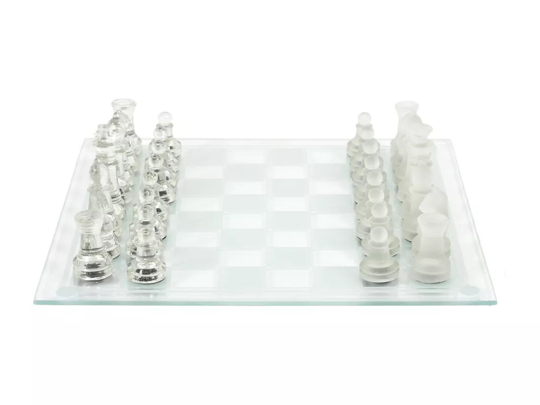 Jeu D Echecs En Verre 25x25cm