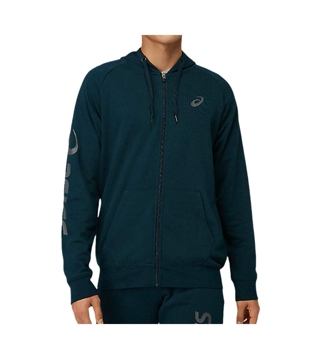 Sweat zippé Marine Homme Asics Logo