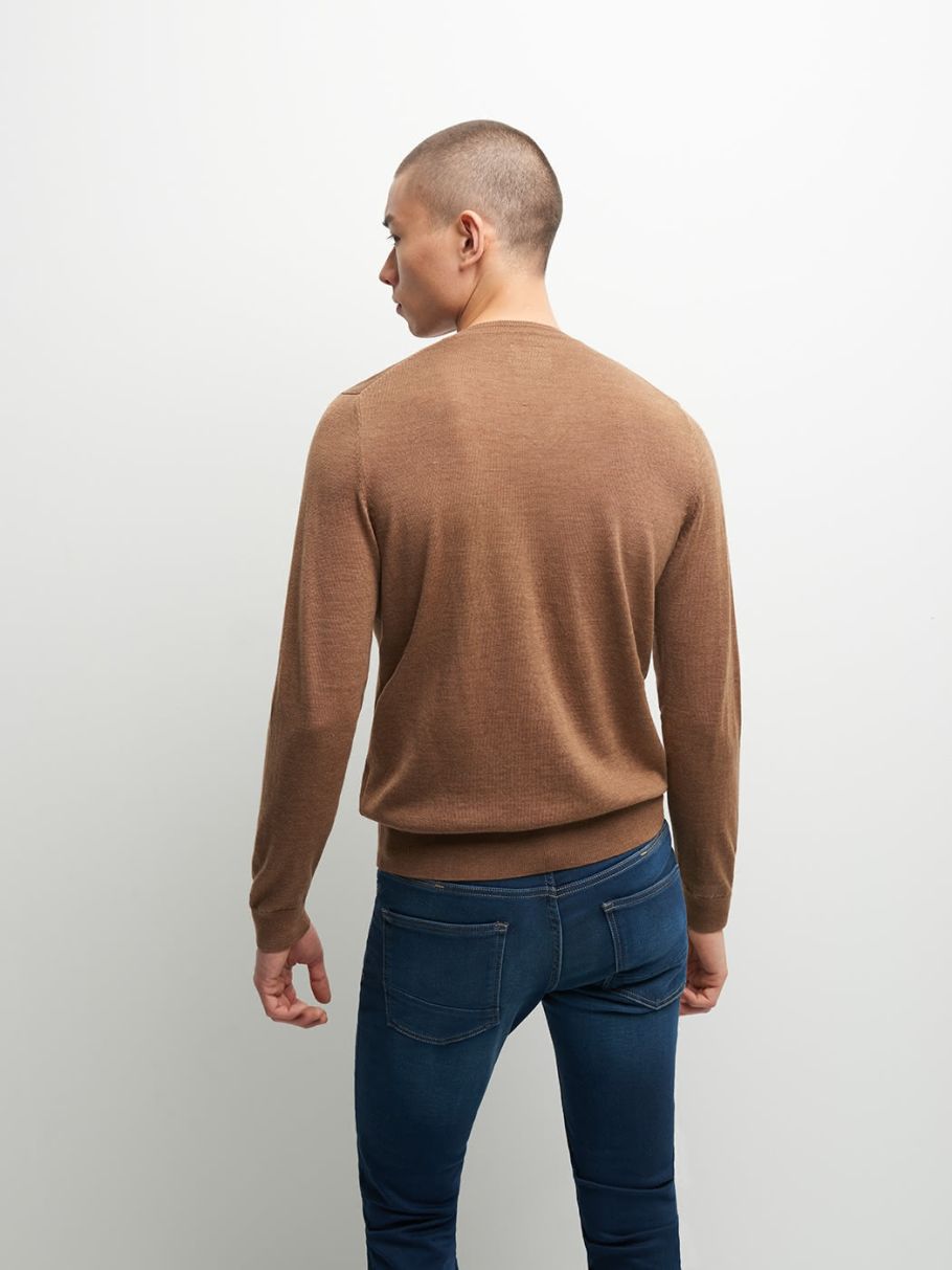 Pull col V en laine mérinos
