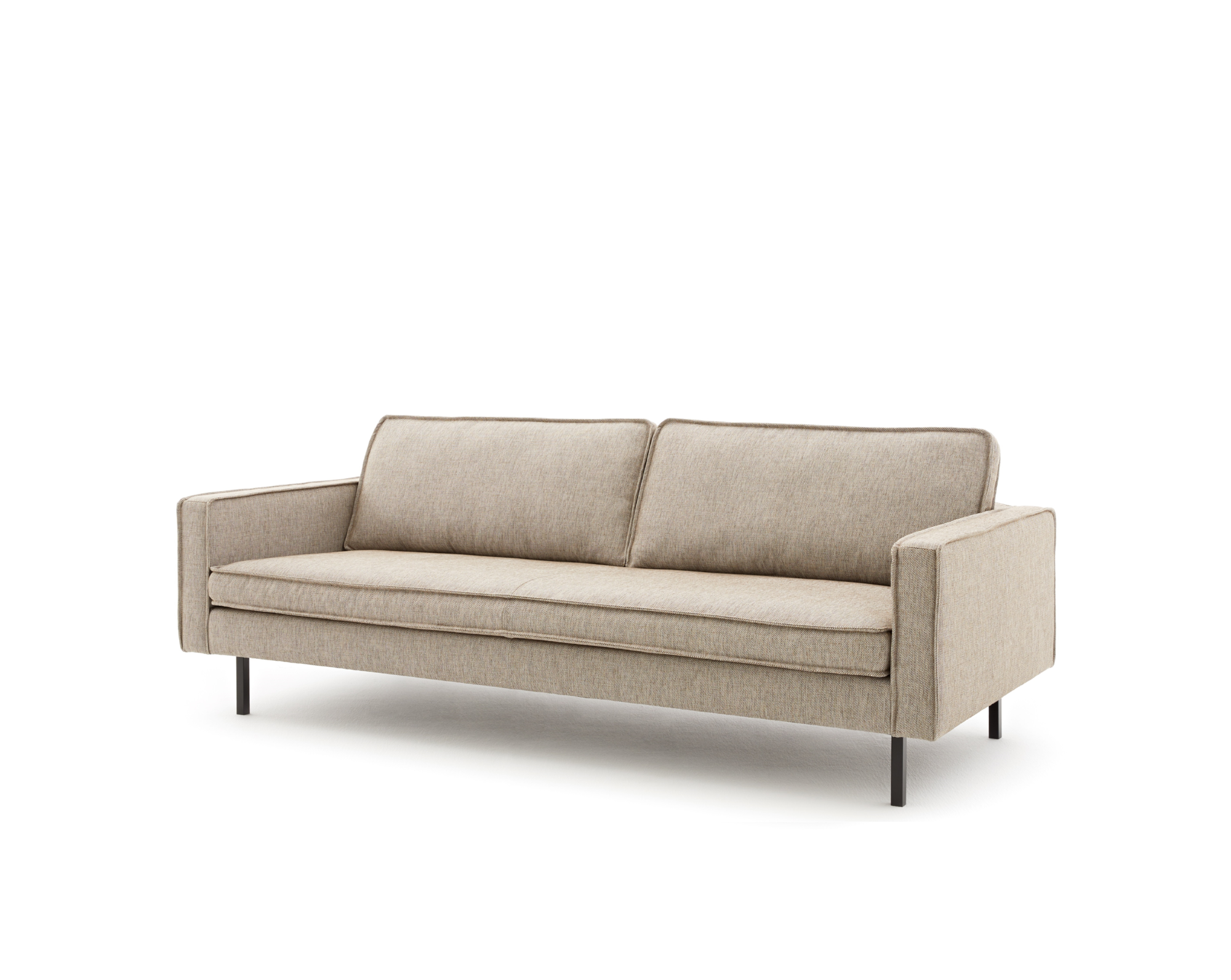 Loods 5 Design 3,5-zitsbank Slimm Stof Outside 3,5 Zits - 215 cm | Solution Lightbrown 115 | Poten: Zwart
