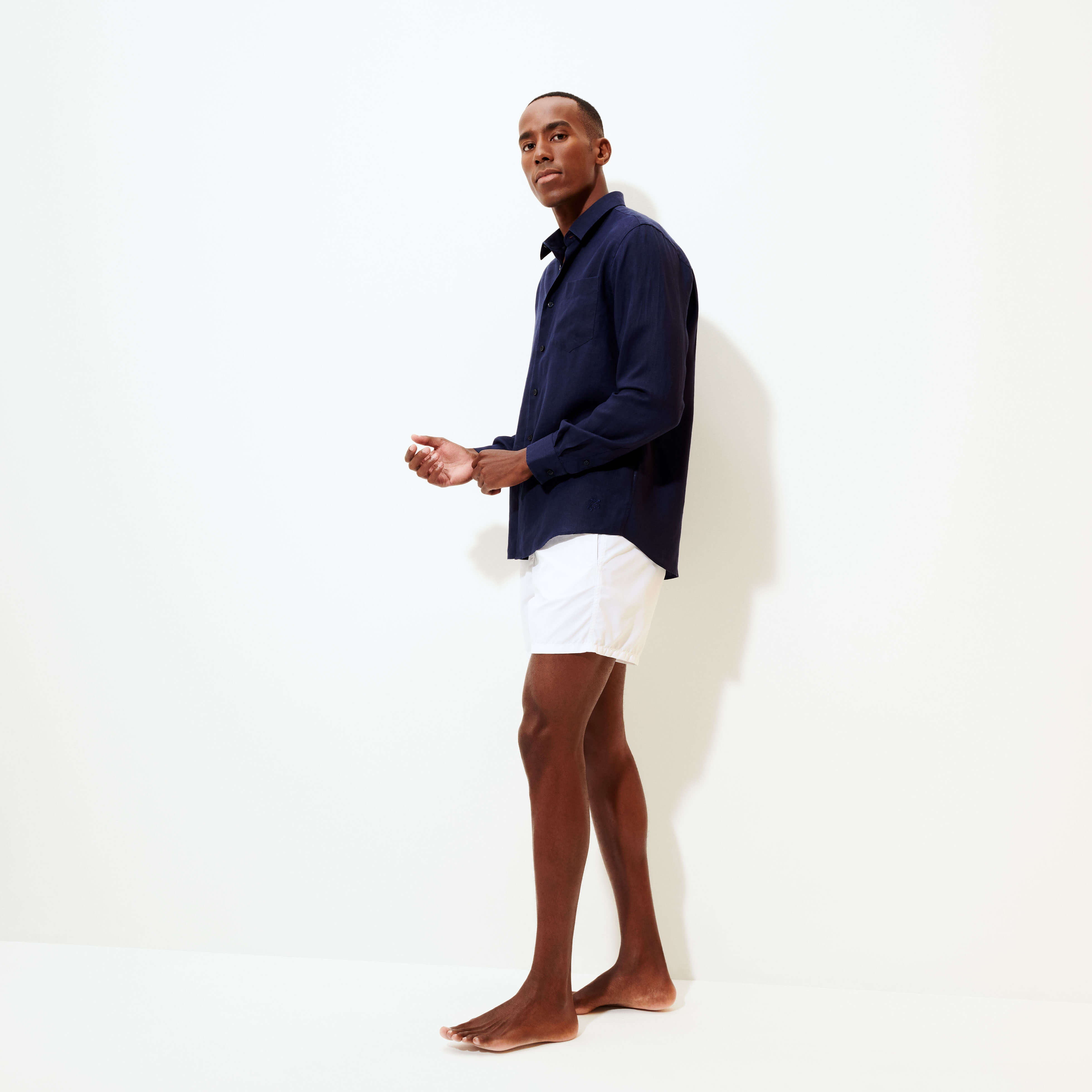 Chemise en lin homme unie