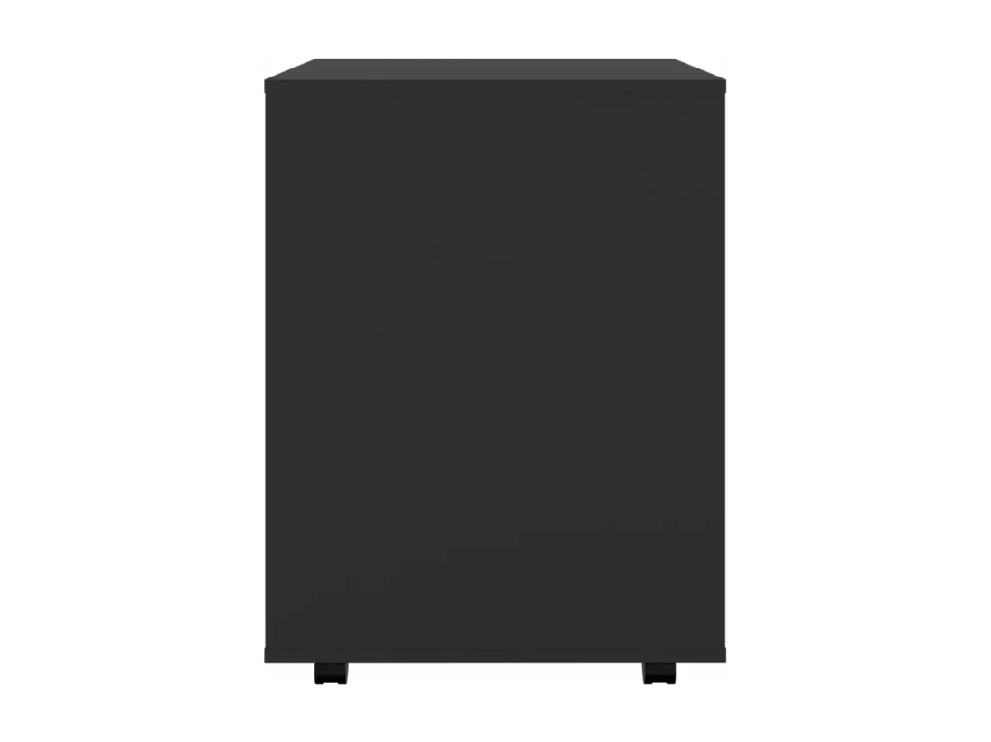 Armoire à roulettes Noir 60x53x72 cm Bois d’ingénierie