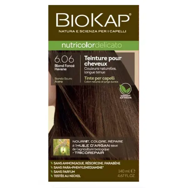 Biokap Nutricolor Delicato Tintura Capilar 6.06 Loiro Havana Escuro 140ml