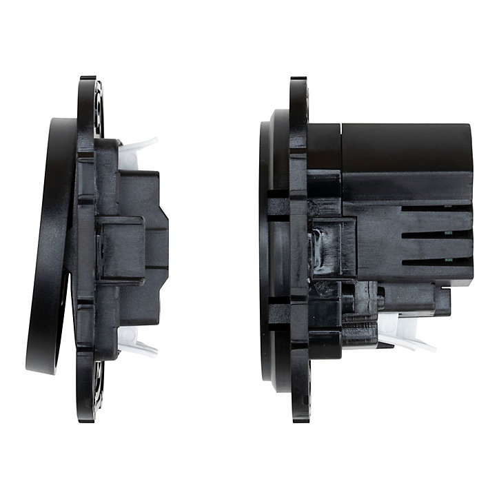 Ensemble double interrupteur + 1 prise avec terre affleurante + 1 prise USB-A+C Jacobsen Espen noir composable