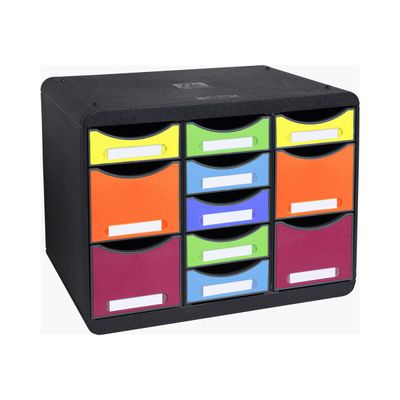 Exacompta Iderama - Module de classement 11 tiroirs - arlequin/noir