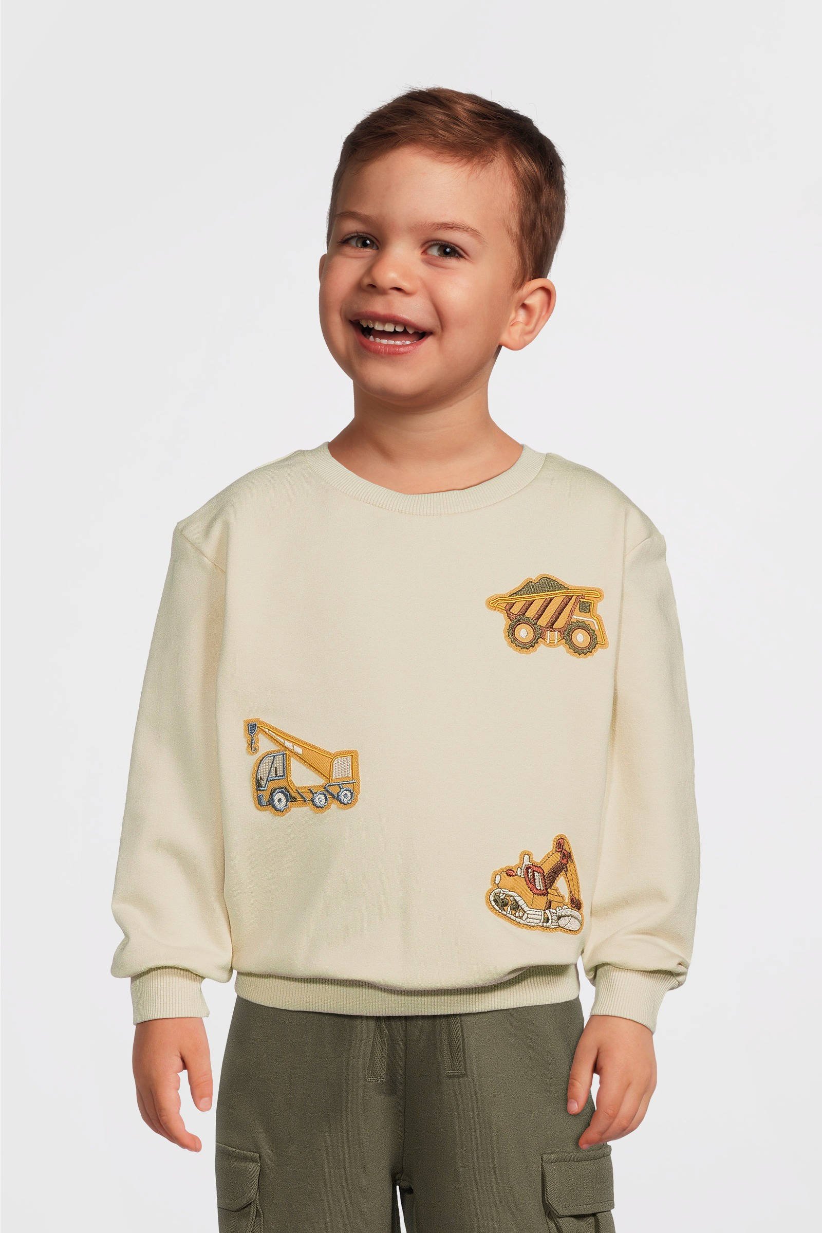 NAME IT sweater NMMNICE met printopdruk ecru