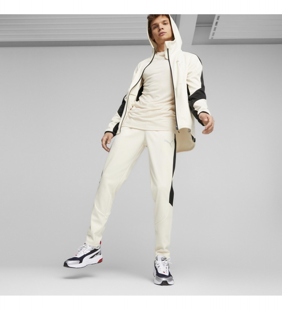 Jaqueta Puma Evostripe Warm com zíper frontal, branca