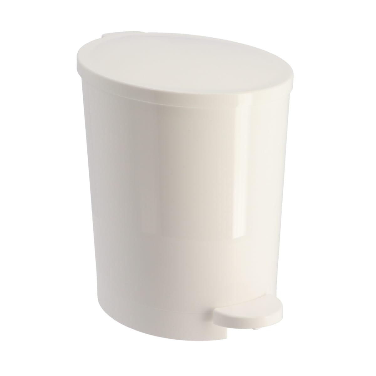 POUBELLE A PEDALE AVEC COUVERCLE 4L BLANC