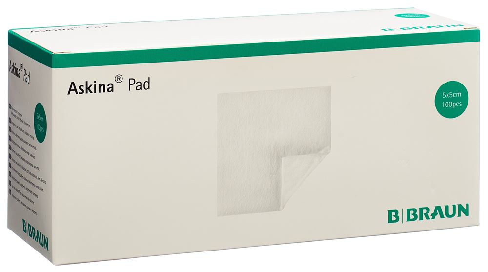 ASKINA Pad Vlieskompresse<br>100 Stück, 5x5cm, nicht-haftend steril
