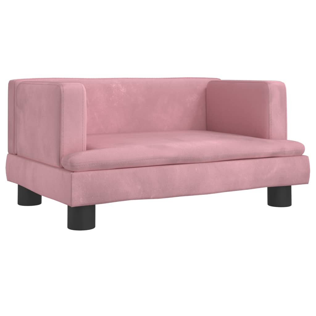 Cama para cães vidaXL em veludo rosa, 60x40x30 cm