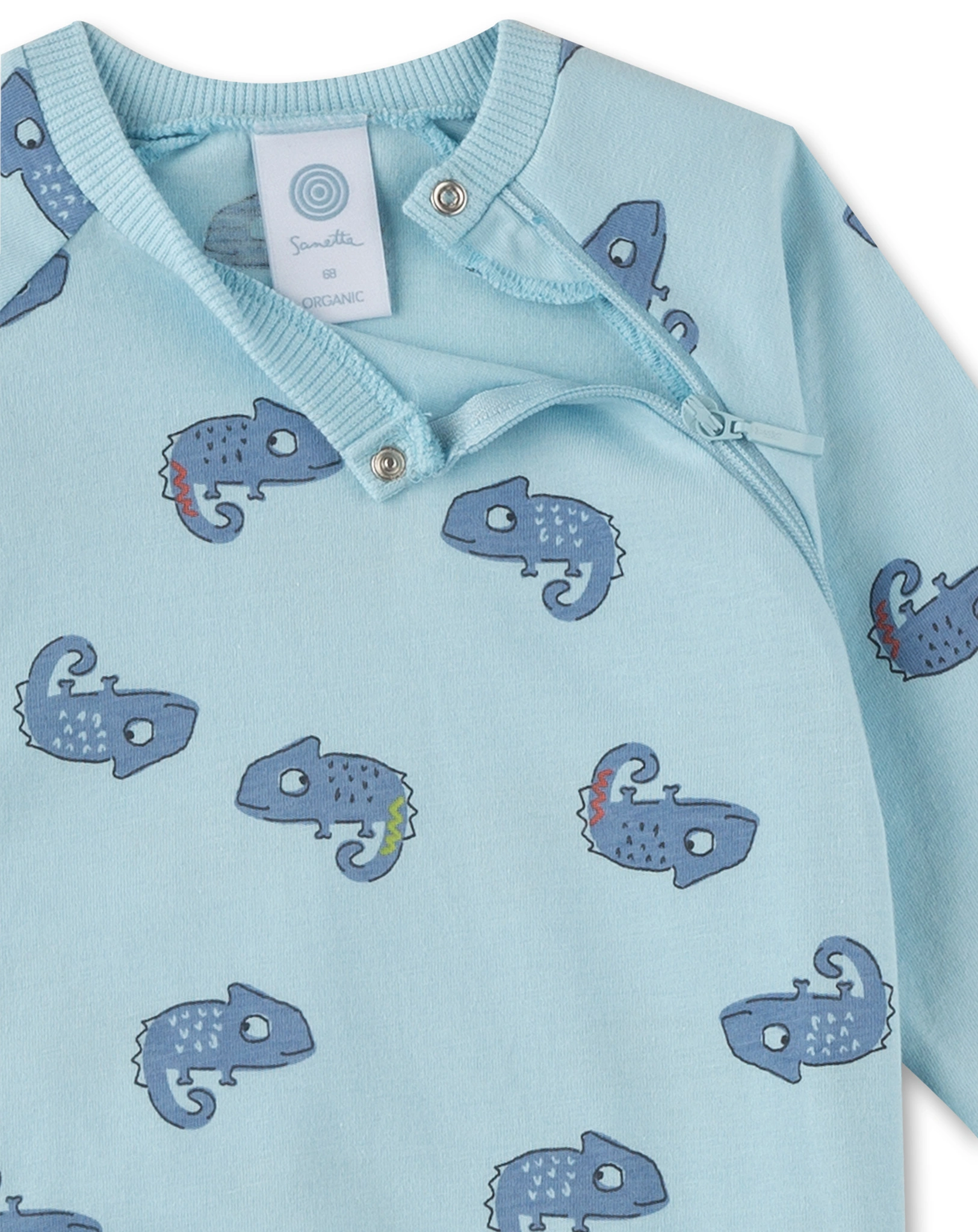 Langarm-Strampler BABY CHAMÄLEON in milky blue