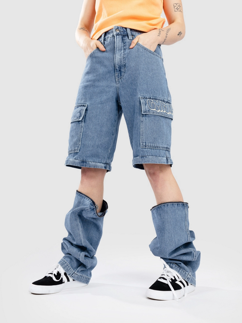Empyre Tori SK8 Zip Off Jeans blue