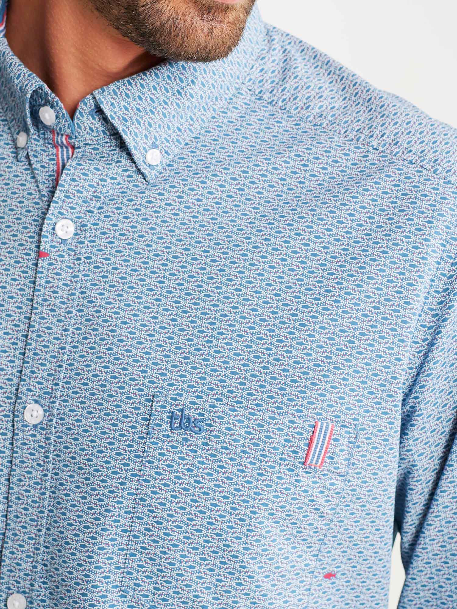 Chemise Homme Manches Longues Bleu