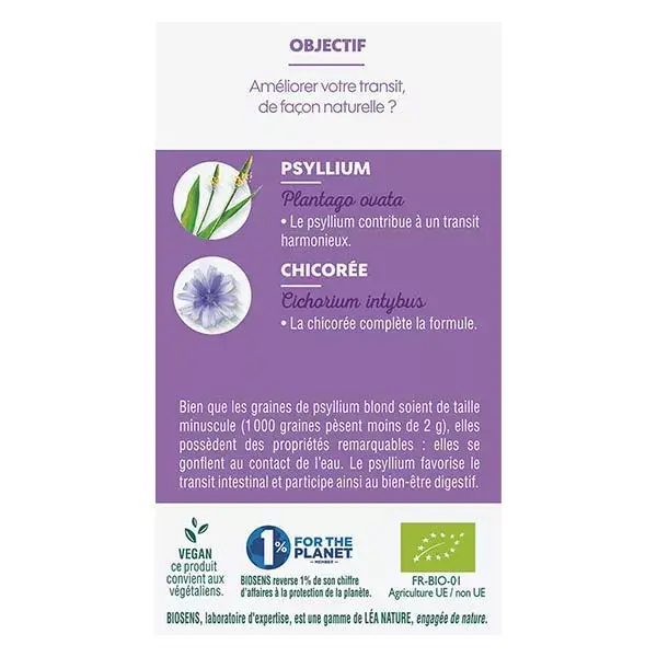Biosens Organic Transit Activator 45 cápsulas vegetais