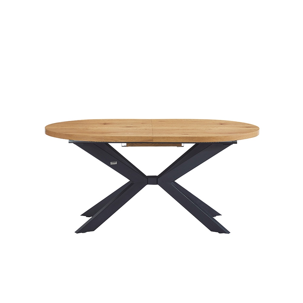HOME DELUXE Esstisch Oval Ausziehbar AVENTI inkl. Sternfuß - 160 x 100 cm - versch. Farben - Light Oak