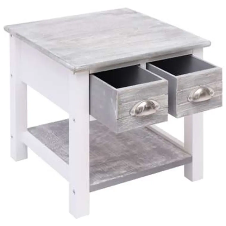 vidaXL - Bijzettafel - Grijs - Hout