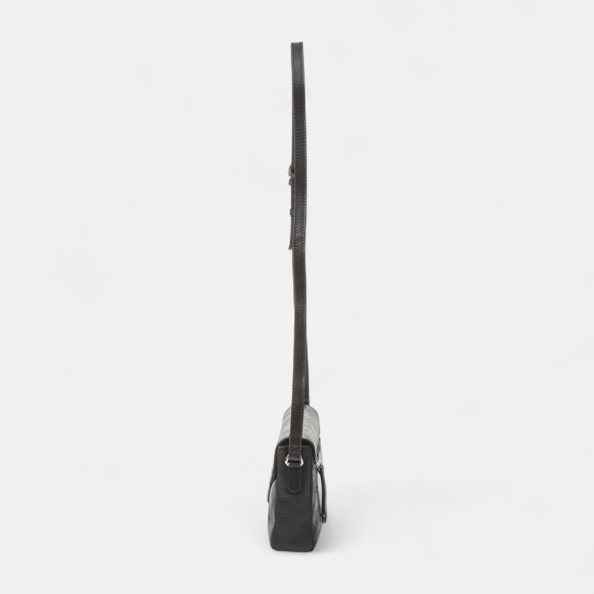 Sac bandoulière en cuir noir