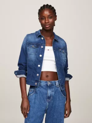 Jaqueta jeans slim fit de algodão orgânico