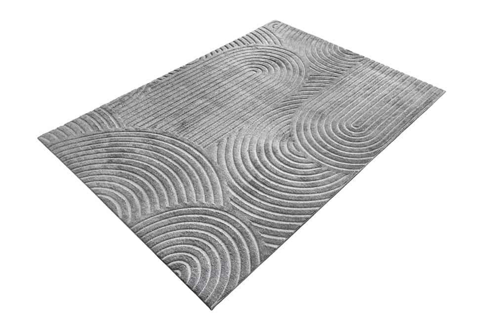 Moderner Teppich ART DECO 230x160cm grau Kurzflor Indoor Hoch-Tief-Effekt