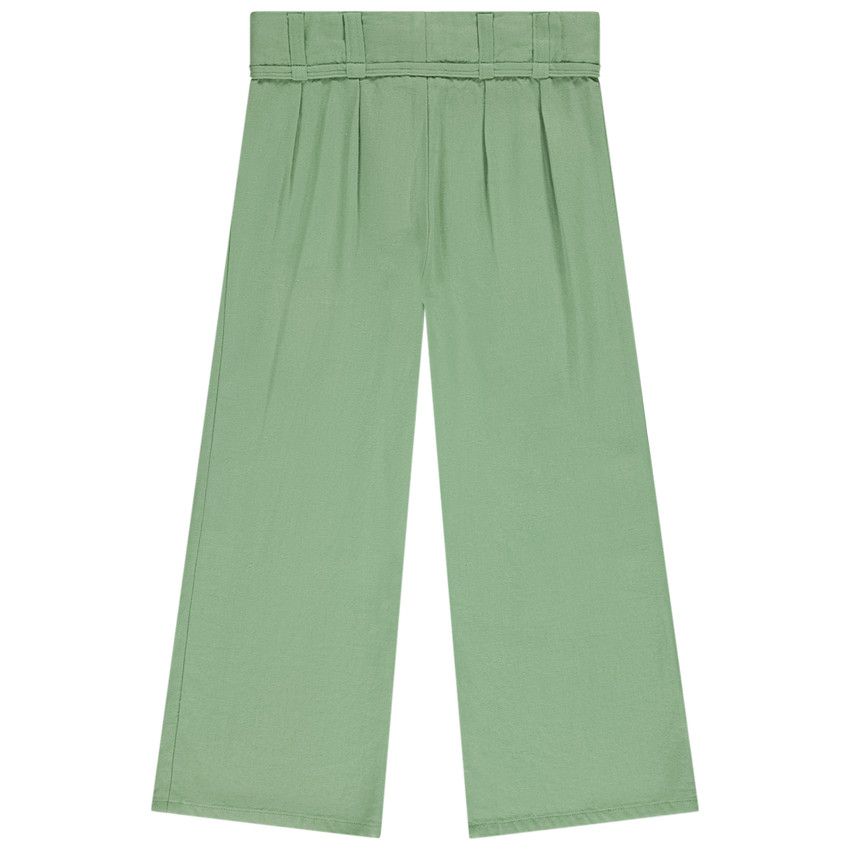 Pantalon large en toile unie pour fille - Vert