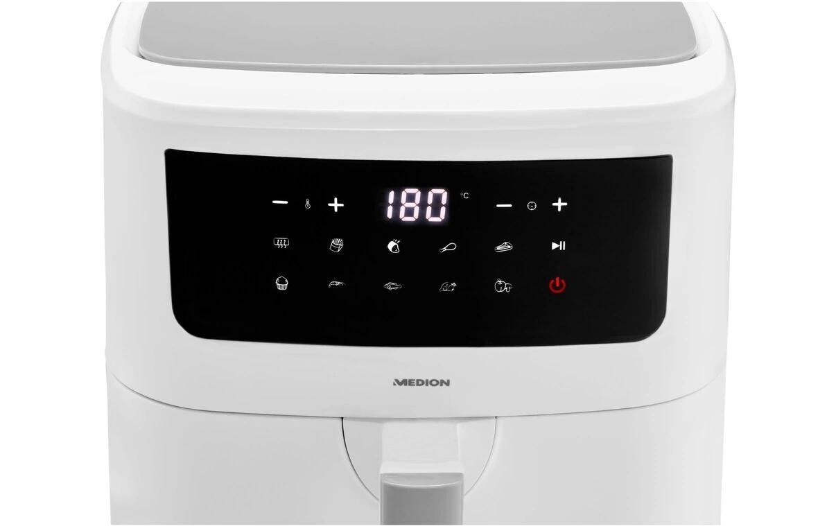Heissluft-Fritteuse MD 11750 7.2 l, WeissFritteuse mit hochwertiger Corflon-Ultra-Antihaftbeschichtung