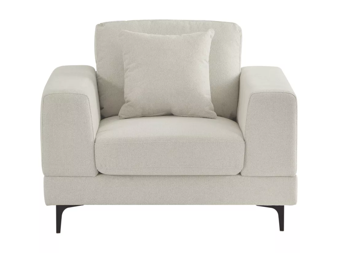 Fauteuil en tissu texturé beige JAMOLO