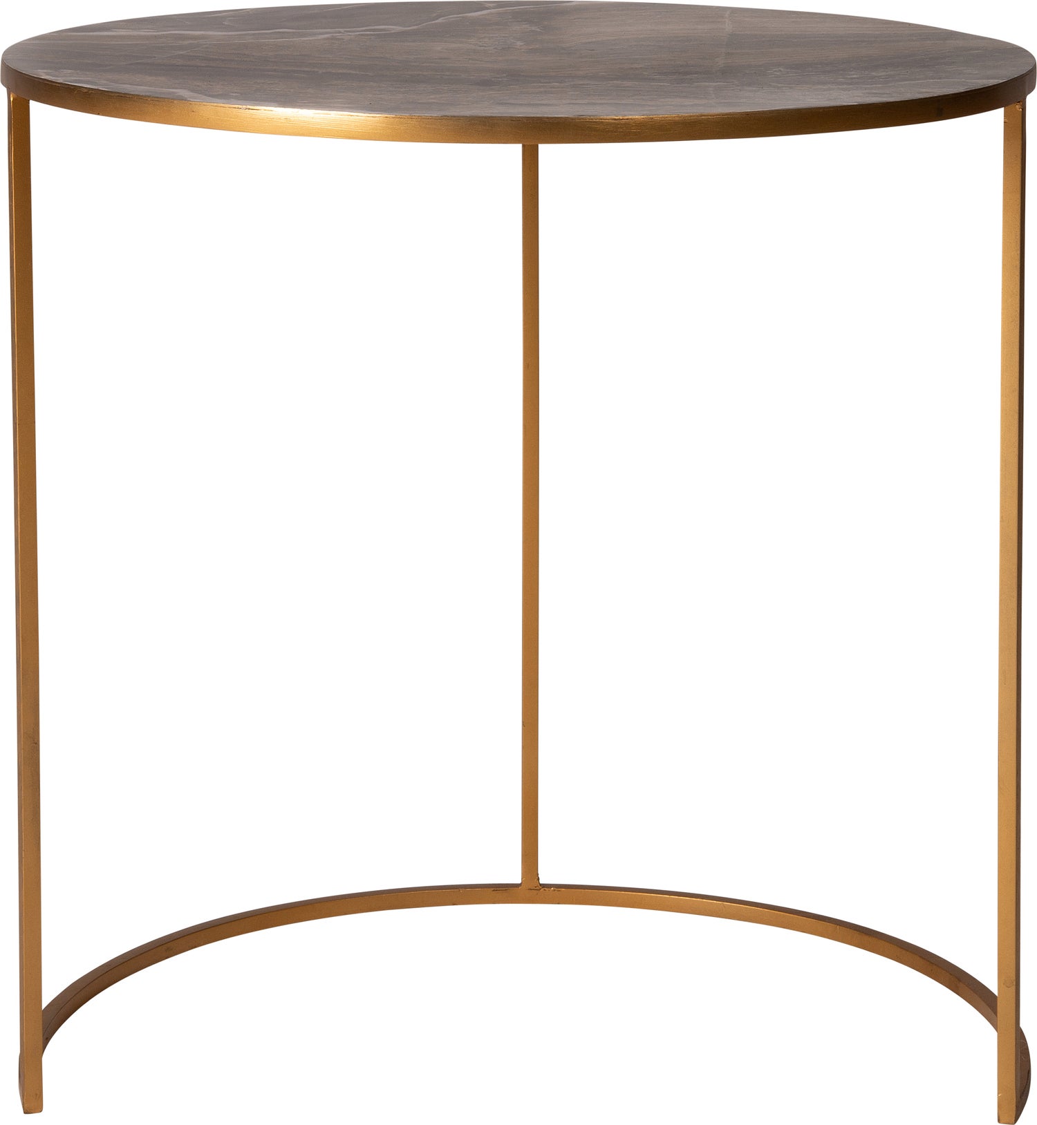 Intratuin bijzettafel Dai goud / bruin D 40 H 41 cm