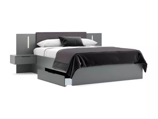 Chambre DONA graphite - SANS ARMOIRE