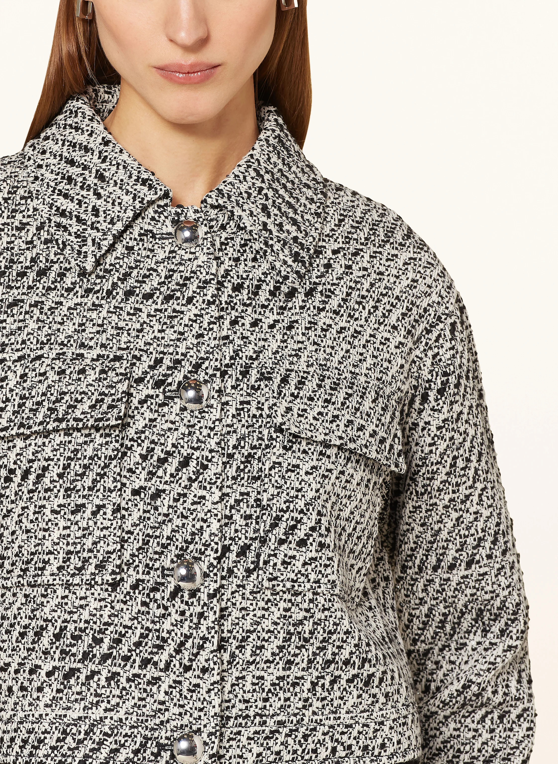 HUGO Kastenjacke ALICELI aus Tweed mit Glitzergarn