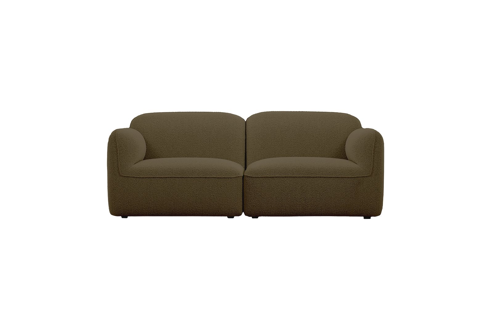 Fluff 2-seter Tekstil Copenhagen Boucle 500 Green med sorte ben