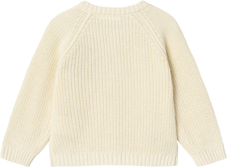 Lil' Atelier NMFEMLEN EMB LS KNIT CARD LIL Birch