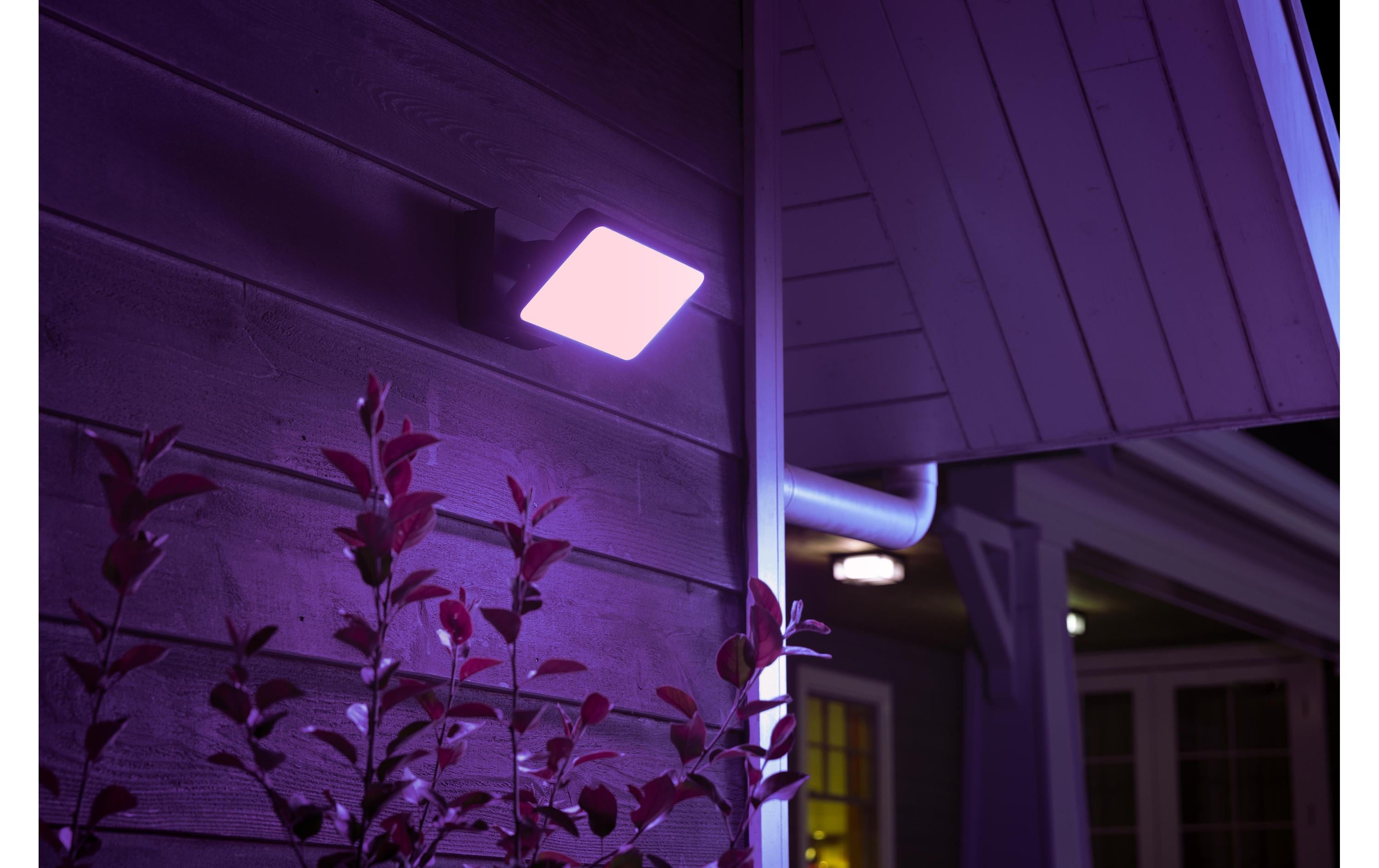 White & Color Ambiance Outdoor Discover Flutlicht Schwarz<br>Hue Aussenstrahler Discover mit 16 Mio. Farben
