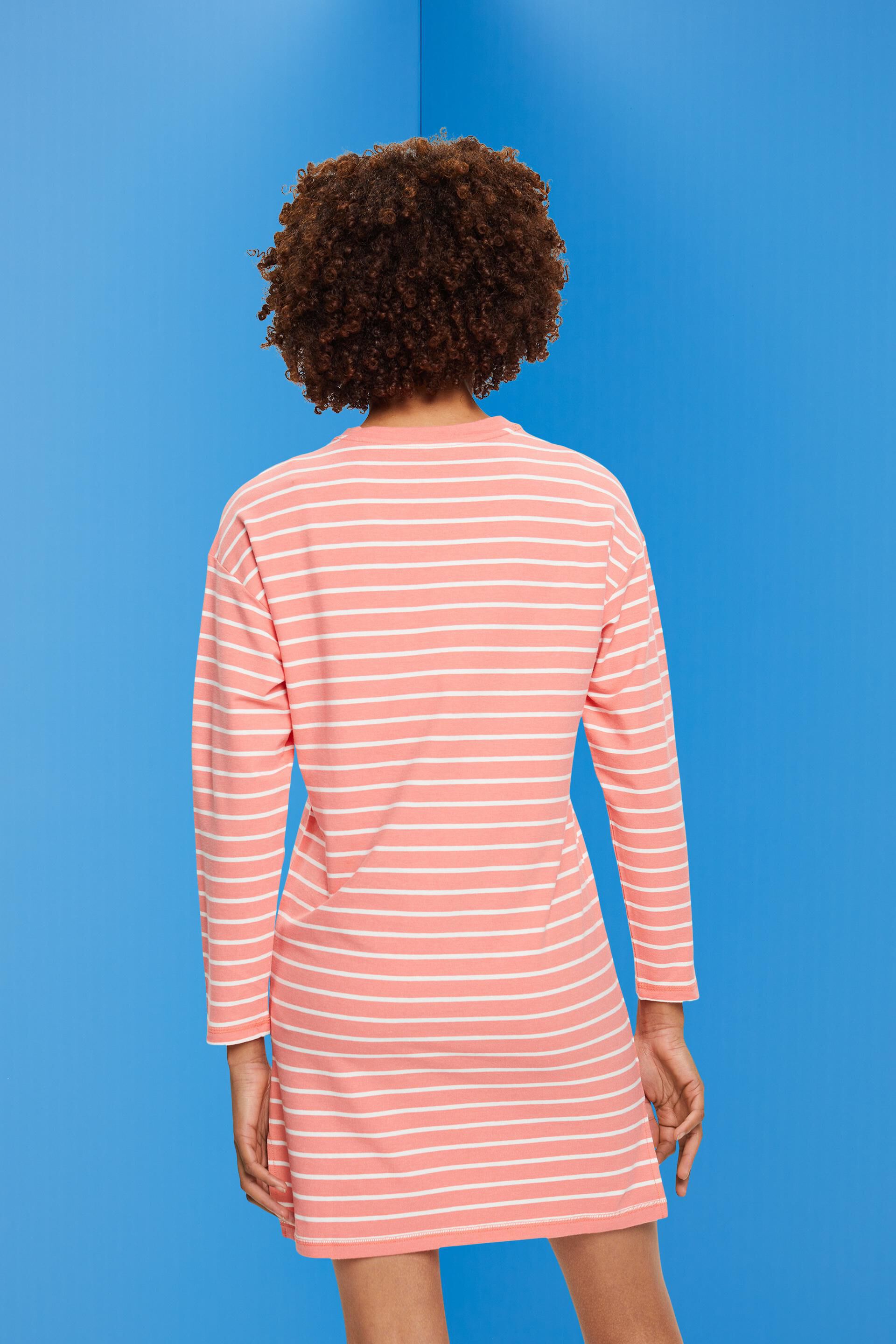 Chemise de nuit en jersey à motif rayé