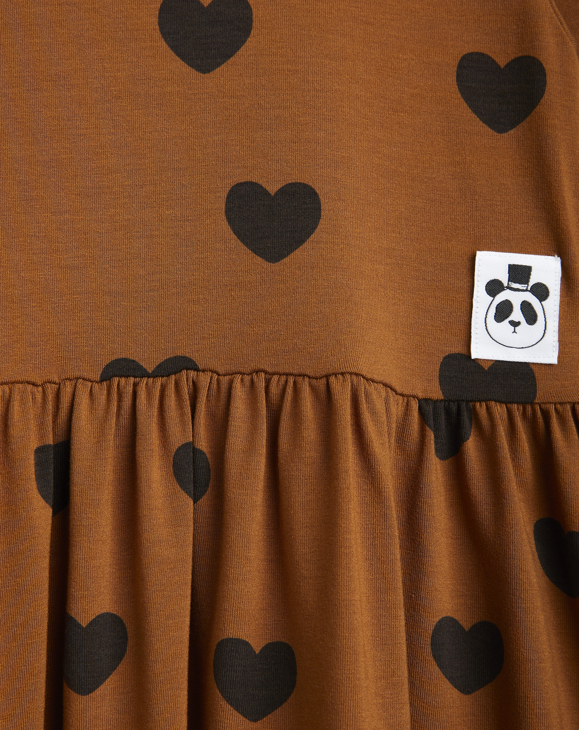 Langarmkleid HEARTS in braun