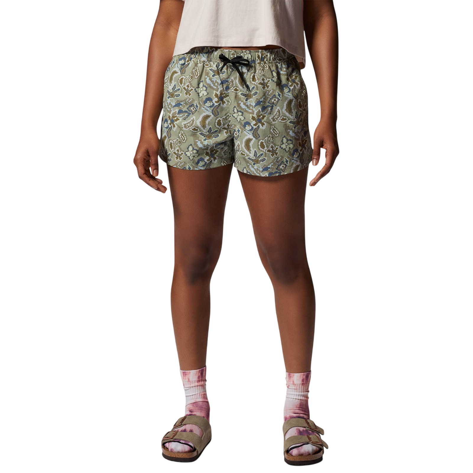 Badeshorts Stryder mantis green floral print 363