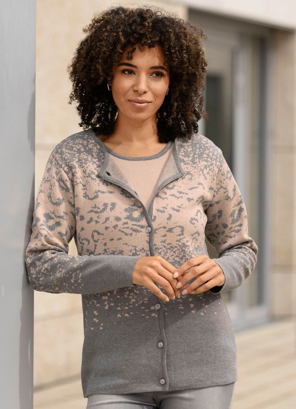 Strick-Twinset in Jacquard-Dessin