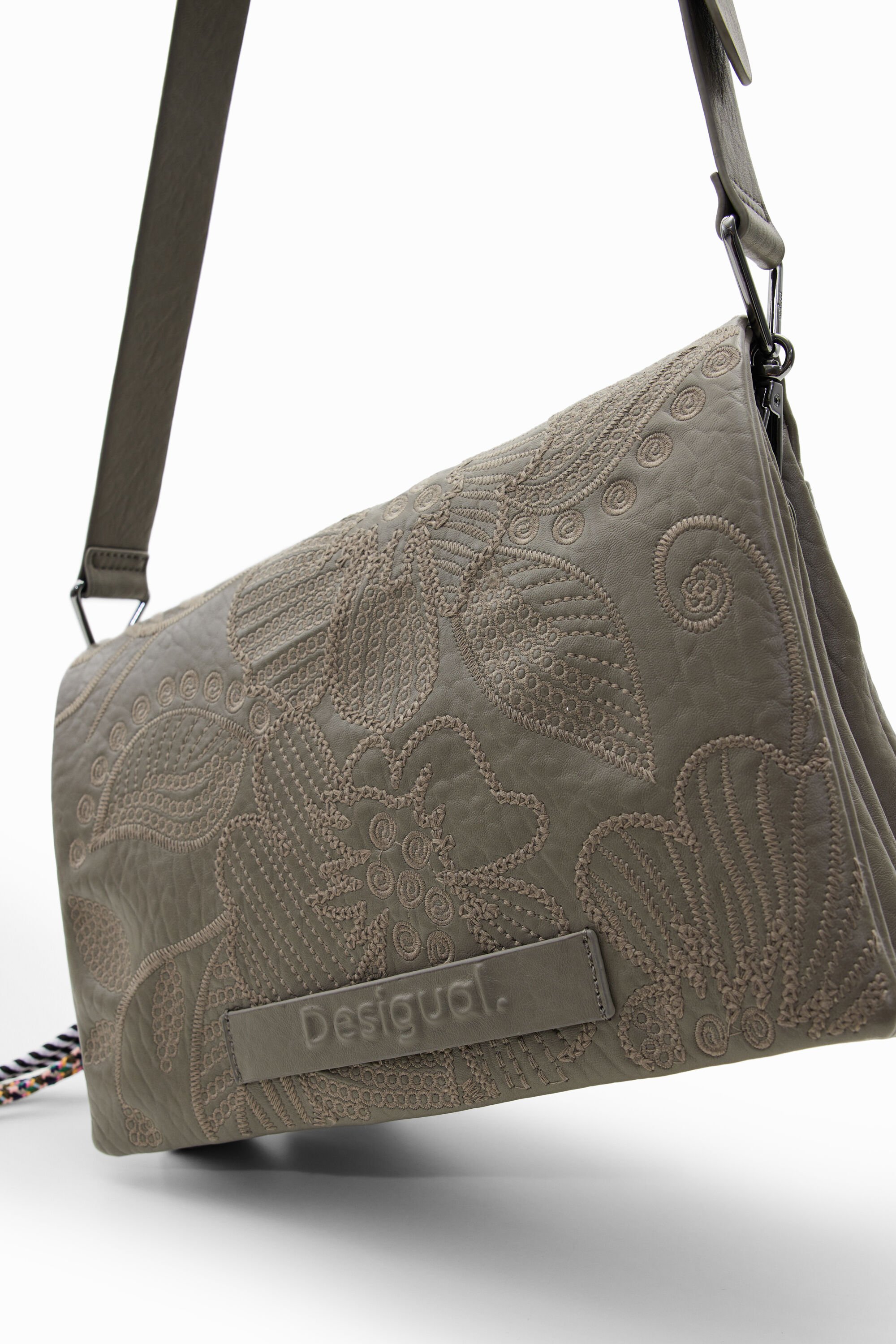 Sac à bandoulière moyen broderie fleurs