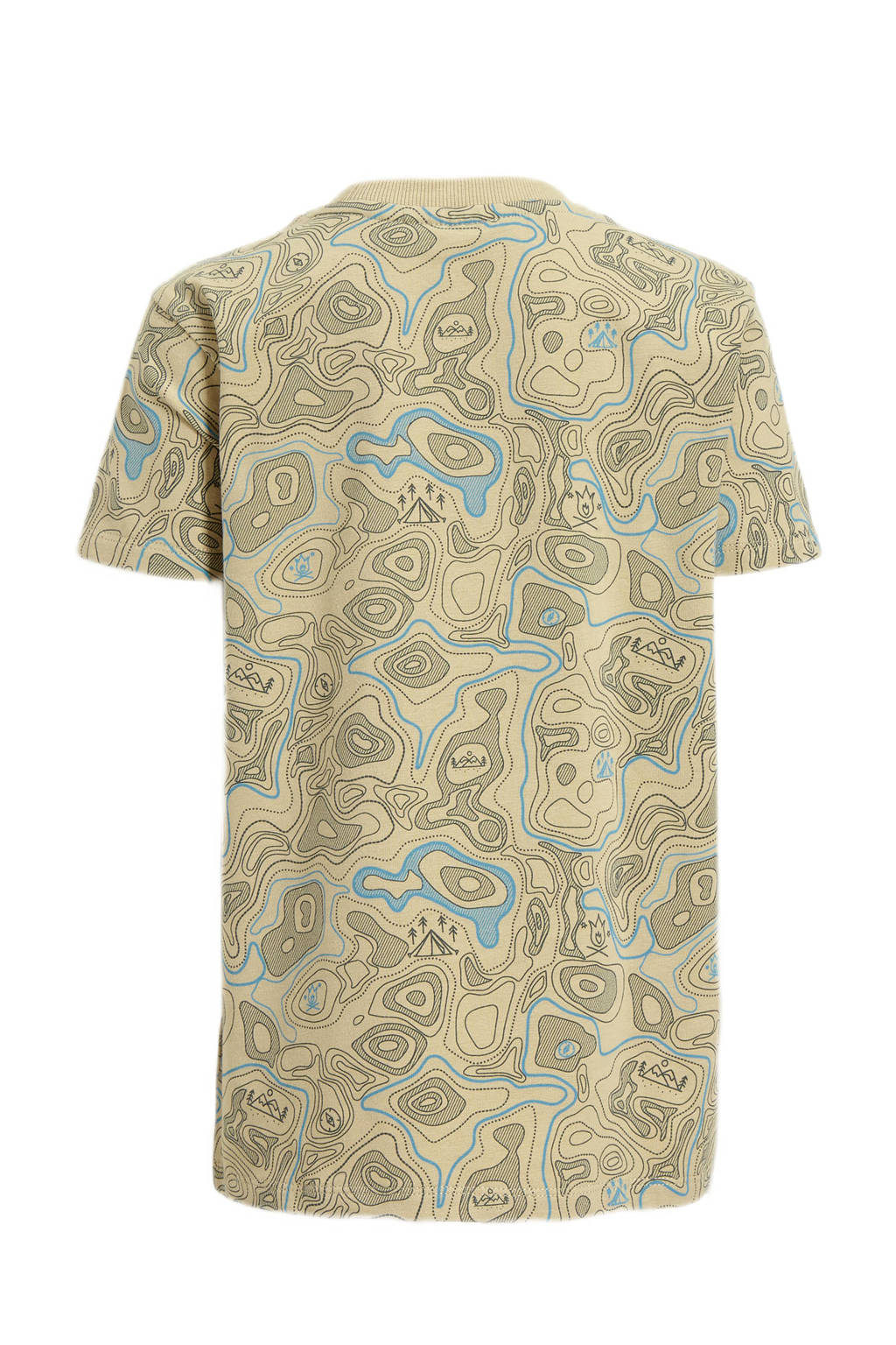 Orange Stars T-shirt Marc met all over print beige