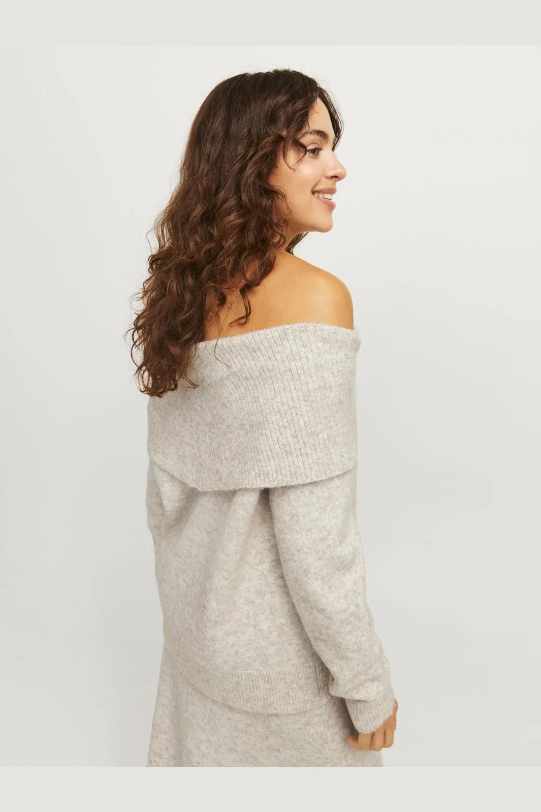 Jjxx Jxminka Off Shoulder Knit 12264129 4635624 fog