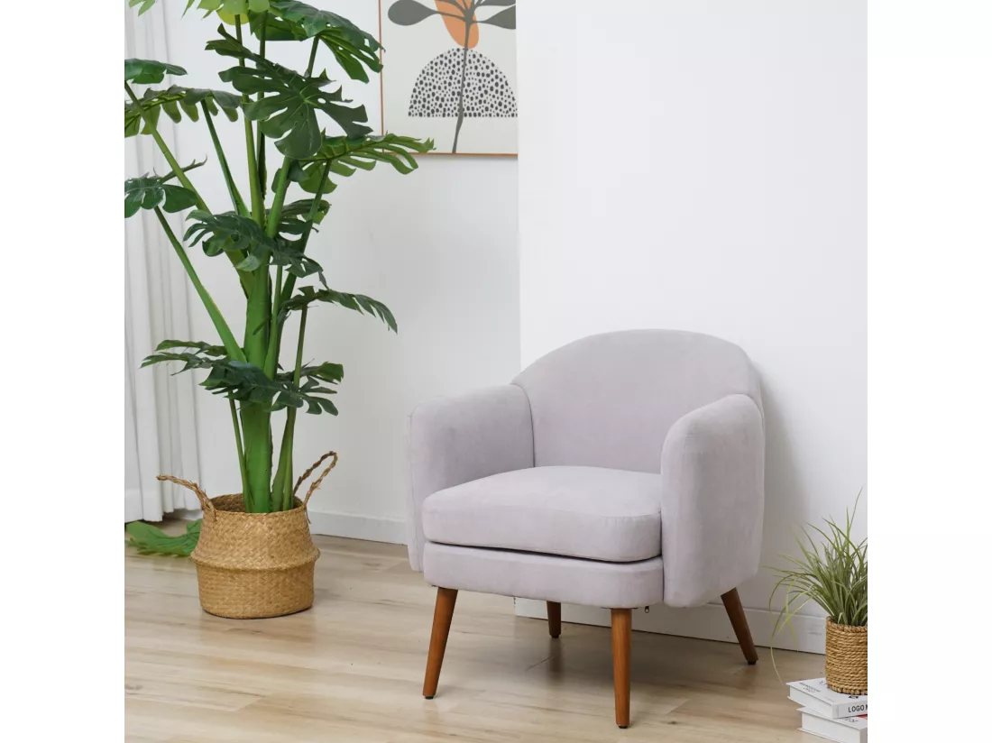 Fauteuil rembourré accoudoirs moderne